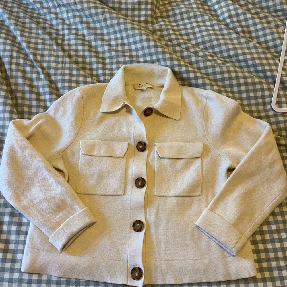 Sézane White Betty Cardigan